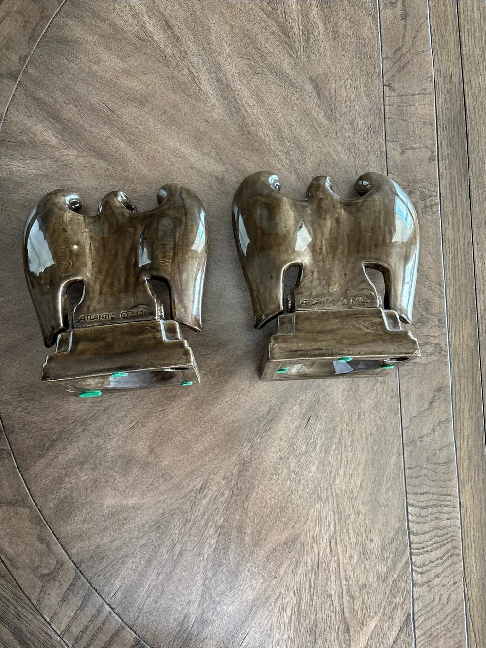 Pair of Decorative Eagle Bookends in Bronze Tone
